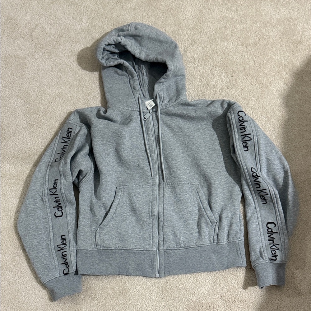Calvin Klein Heather Gray Zip-Up Hoodie